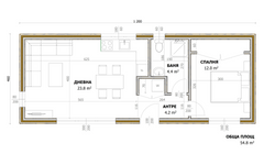 Конструкция - къща 4.60x12.00m (55m²)